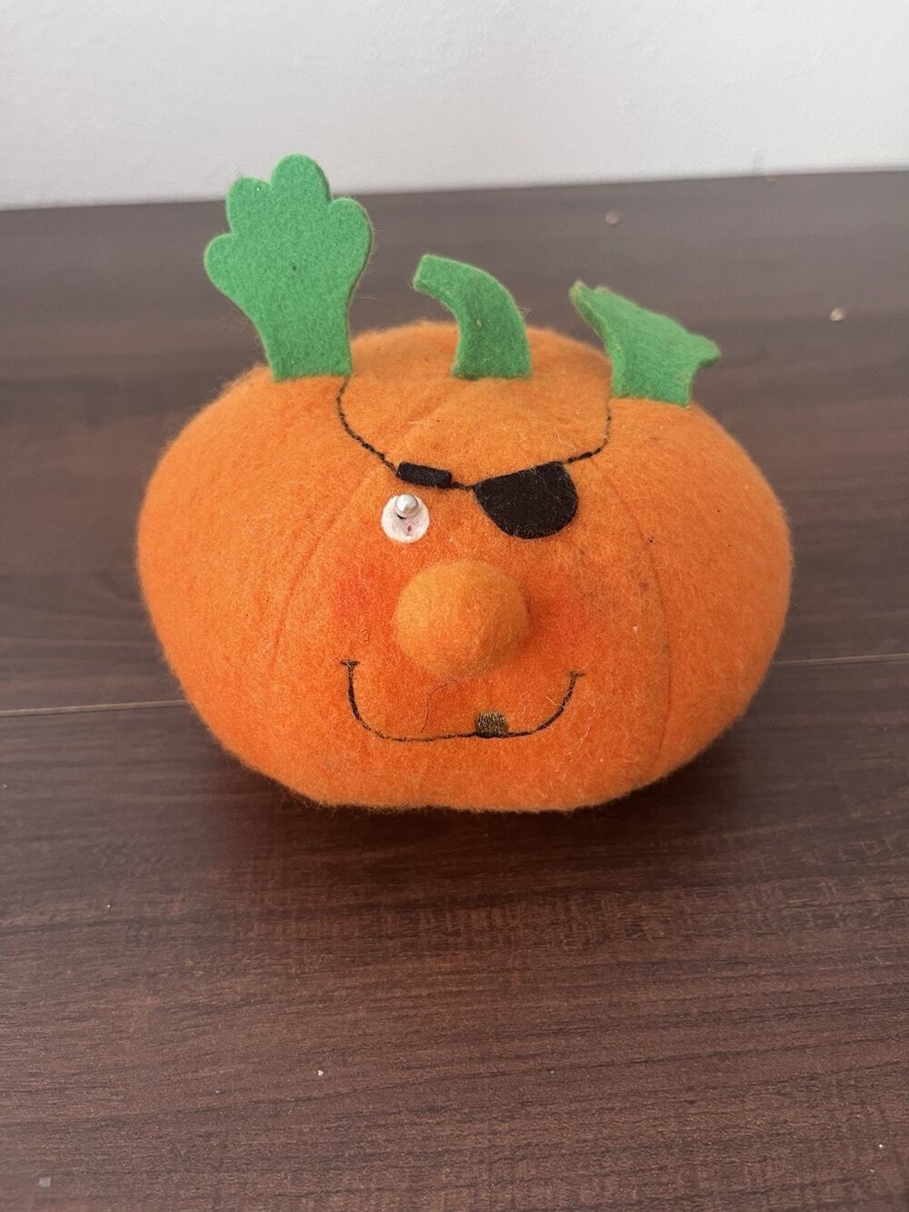 Pumpkin Pirate Halloween Hallmark Plush Felt Stuffed Soft Toy Vintage 1986